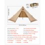 VEVOR Tienda de Campaña Caliente para 4 Personas, Tipi Portátil 400 x 400 x 200 cm con Conector para Estufa, Carpa Cónica de Lona Impermeable para Acampar, Senderismo, Pesca y Mochilero, Talla M