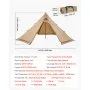 VEVOR Tienda de Campaña Caliente para 4 Personas, Tipi Portátil 400 x 400 x 200 cm con Conector para Estufa, Carpa Cónica de Lona Impermeable para Acampar, Senderismo, Pesca y Mochilero, Talla M