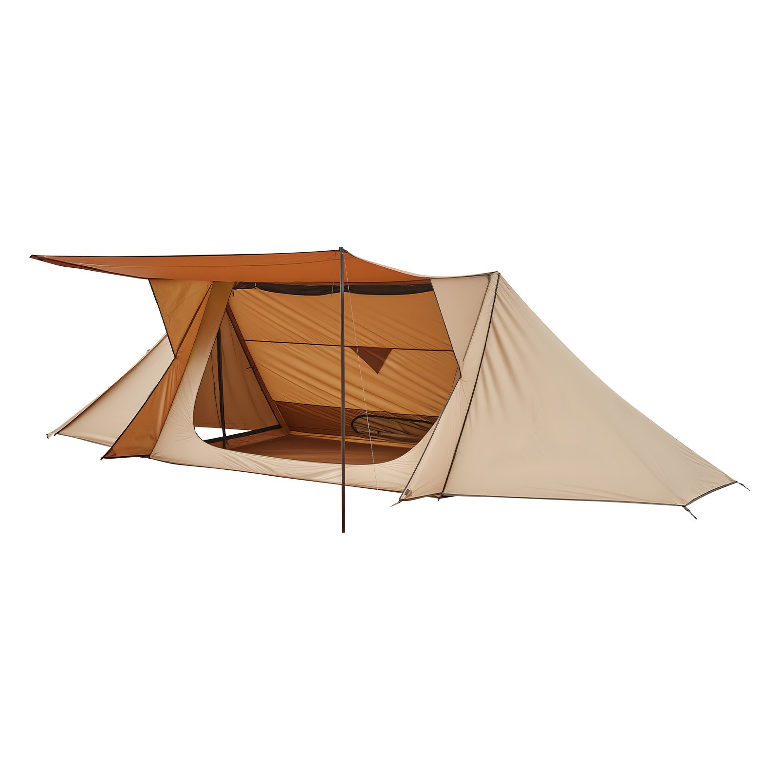 VEVOR Tienda de Campaña Caliente para 2 Personas, Carpa Portátil Triangular 330 x 150 x 120 cm con Soporte para Estufa y 2 Postes de Lona, Tienda Impermeable para Acampar, Caza, Pesca y Mochilero