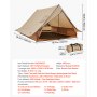 VEVOR Tienda de Campaña Caliente para 2 Personas, Carpa Portátil Tipo Casa 250 x 200 x 150 cm con Orificio para Estufa, Postes y Bolsa de Transporte para Acampar, Senderismo, Pesca y Mochilero