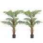 VEVOR Árbol Artificial 1219mm Planta Artificial PE Areca Palmera 2 Árboles Falsos Verdes con Maceta 127x113 mm Decoración de Plantas Falsas para Hogar Oficina Centros Comerciales Interiores Exteriores