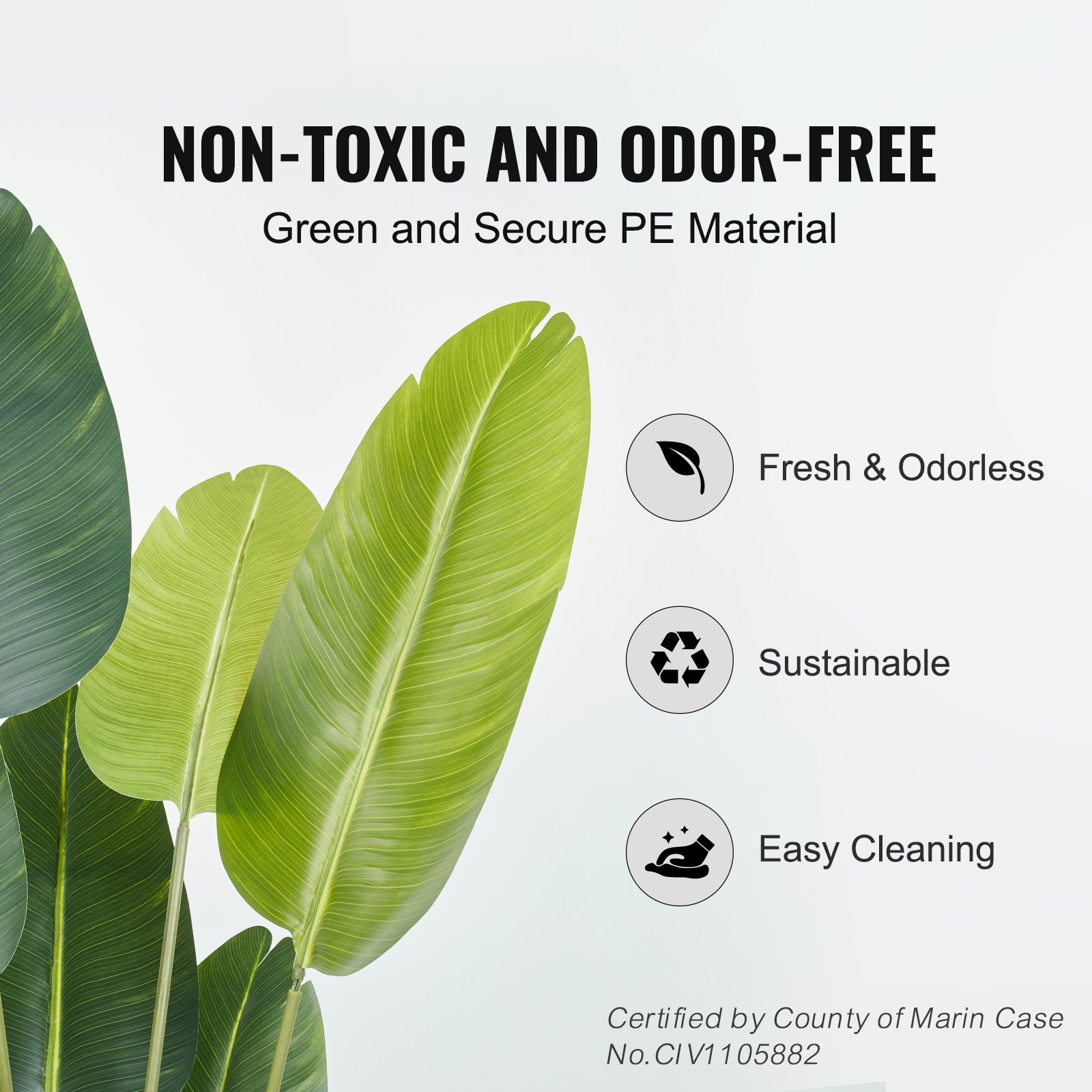 VEVOR Bird of Paradise Artificial 700x700x1524mm Artificial Plant PE Artificial Plants Plastic Plants in Pot Artificial Flower Odorless Waterproof Ideal Decoration for Bedroom Study Living Room