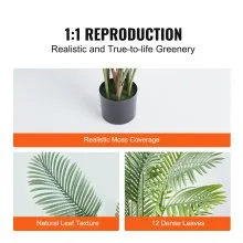 VEVOR Árbol Artificial 1524mm Planta Artificial PE Areca Palmera 2 Árboles Falsos Verdes con Maceta 152x128 mm Decoración de Plantas Falsas para Hogar Oficina Centros Comerciales Interiores Exteriores