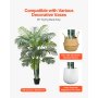 VEVOR Palmera Areca Artificial Tropical de Imitación con Maceta Alta Blanca, para Decoración de Hogar, Oficina, Sala de Estar, Inauguración de Casa, Interior y Exterior, 1040 x 1040 x 1780 mm
