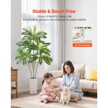 VEVOR Dracaena Artificial, Palmera Tropical Artificial con Macetero Alto Blanco, para Decoración del Hogar, Sala de Estar, Inauguración de la Casa, 1 Planta con 5 Tallos, 800 x 800 x 1824 mm