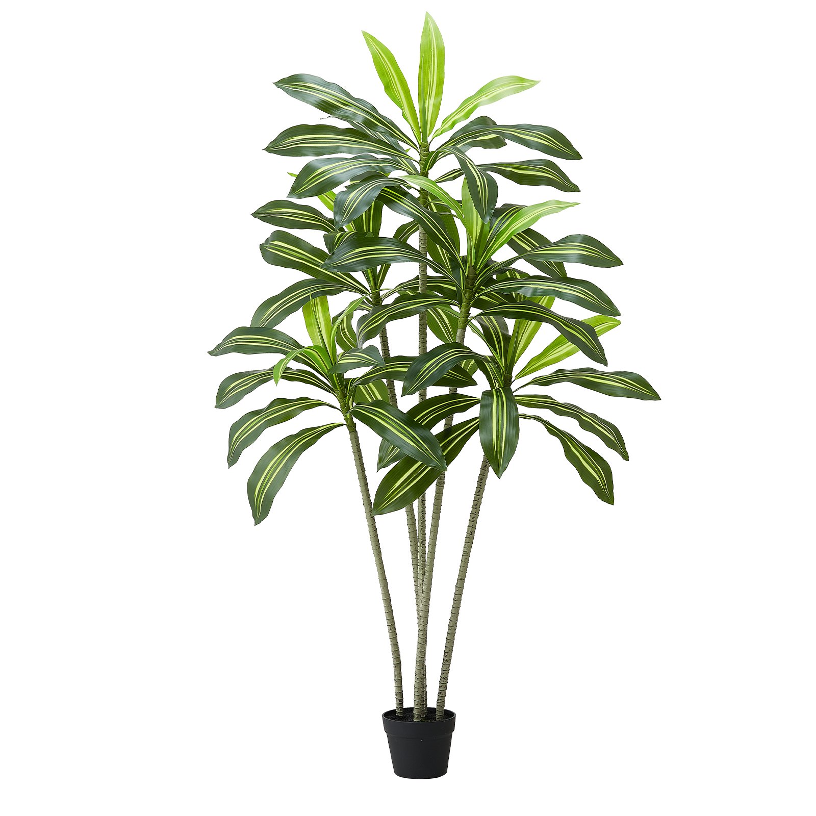 VEVOR Dracaena Artificial, Palmera Tropical Artificial con Macetero Alto Blanco, para Decoración del Hogar, Sala de Estar, Inauguración de la Casa, 1 Planta con 5 Tallos, 800 x 800 x 1824 mm
