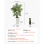 VEVOR Palmera Areca Artificial Tropical Falsa con Maceta Alta Blanca, para Decoración de Hogar, Oficina, Sala de Estar, Inauguración de Casa, Interior Exterior, 700 x 700 x 1220 mm, Verde, 2 uds