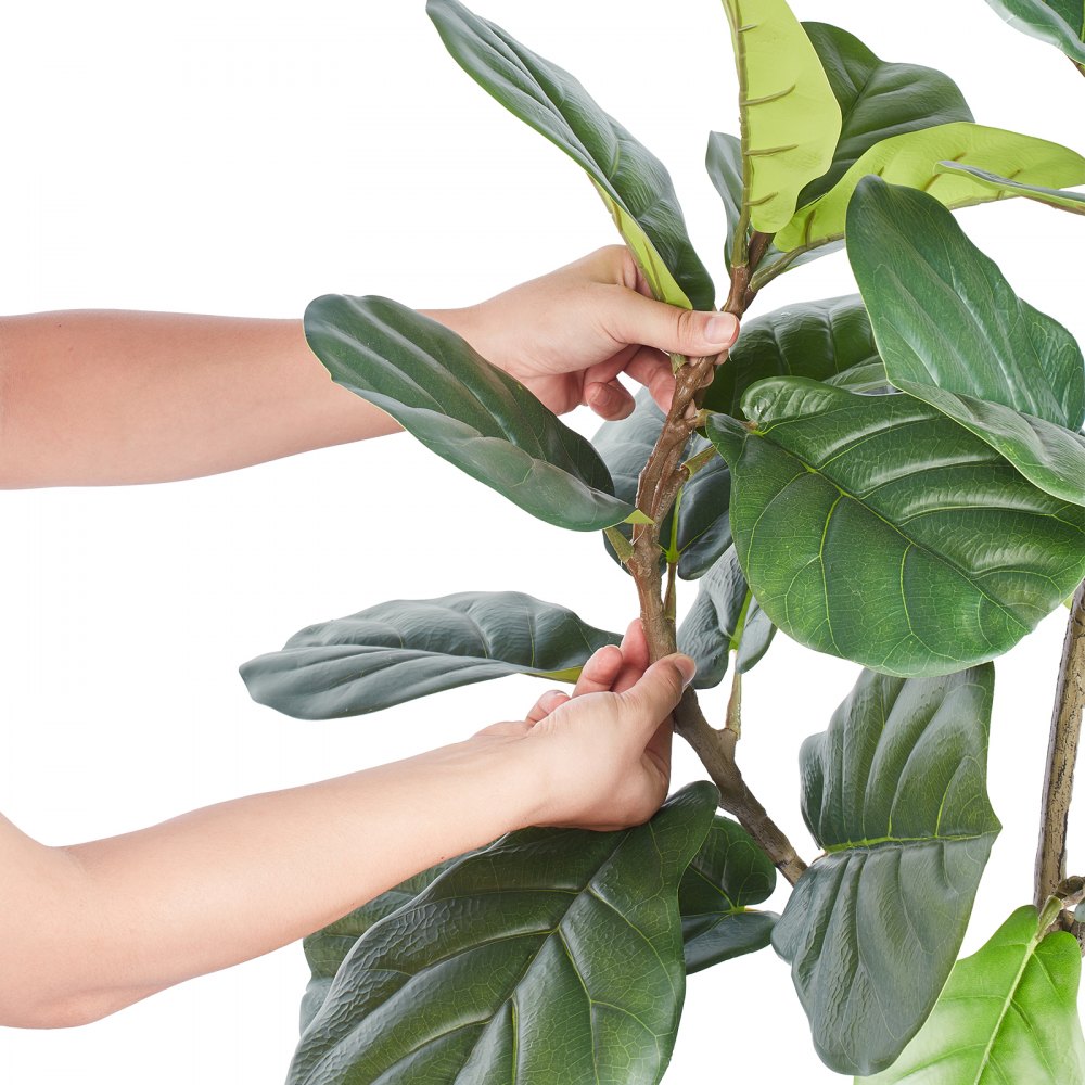 VEVOR Fiddle-leaf Fig Artificial 54x54x121cm Artificial Plant PE Artificial Plants Fake Plastic Plants in Pot Artificial Flower Odorless Waterproof for Decoration of Bedroom Study Living Room