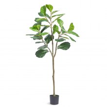 VEVOR Árbol Artificial Higo de Hoja de Violín 780x1556 mm Planta Artificial para Decoración Maceta de Árbol Verde Falso 150x125 mm para Hogar, Oficina, Hotel, Centro Comercial, Interior y Exterior