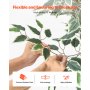 VEVOR Árbol Artificial de Ficus Alto de 1524 mm Planta Artificial de PE para Decoración Árbol Verde Planta Falsa para Hogar, Oficina, Hotel, Centro Comercial, Interior y Exterior, Maceta Negra
