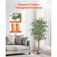VEVOR Árbol Artificial de Ficus Alto de 152 cm Planta Artificial de PE para Casa