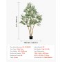 VEVOR Árbol Artificial de Olivo Alto de 1829 mm Planta Artificial de PE para Decoración Árbol Verde Planta Falsa para Hogar, Oficina, Hotel, Centro Comercial, Interior y Exterior, Maceta Negra