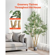 VEVOR Árbol Artificial de Olivo Alto de 183 cm Planta Artificial de PE para Casa