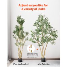 VEVOR Árbol Artificial de Olivo Alto de 183 cm Planta Artificial de PE para Casa