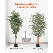 VEVOR Árbol Artificial de Ficus Alto de 183 cm Planta Artificial de PE para Casa