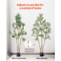 VEVOR Árbol Artificial de Olivo Alto de 2134 mm Planta Artificial de PE para Decoración Árbol Verde Planta Falsa para Hogar, Oficina, Hotel, Centro Comercial, Interior y Exterior, Maceta Negra