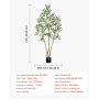 VEVOR Árbol Artificial de Olivo Alto de 2134 mm Planta Artificial de PE para Decoración Árbol Verde Planta Falsa para Hogar, Oficina, Hotel, Centro Comercial, Interior y Exterior, Maceta Negra