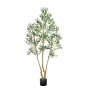 VEVOR Árbol Artificial de Olivo Alto de 2134 mm Planta Artificial de PE para Decoración Árbol Verde Planta Falsa para Hogar, Oficina, Hotel, Centro Comercial, Interior y Exterior, Maceta Negra