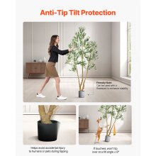 VEVOR Árbol Artificial de Olivo Alto de 213 cm Planta Artificial de PE para Casa
