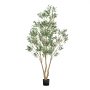 VEVOR Árbol Artificial de Olivo Alto de 2438 mm Planta Artificial de PE para Decoración Árbol Verde Planta Falsa para Hogar, Oficina, Hotel, Centro Comercial, Interior y Exterior, Maceta Negra