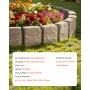 VEVOR Borde de Piedra Artificial para Jardín 120x10x23 cm, 4 Piezas de Borde de Césped Realista Flexible del Tamaño de un Ladrillo con Púas de Anclaje, para Caminos de Acceso y Pasarelas, Beige