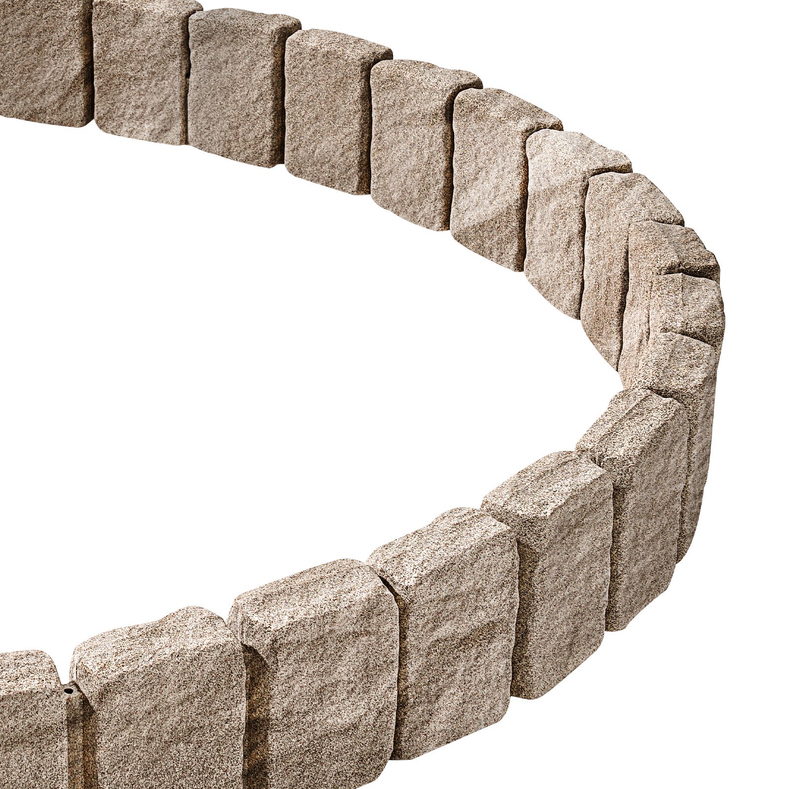 VEVOR Borde de Piedra Artificial para Jardín 120x10x23 cm, 4 Piezas de Borde de Césped Realista Flexible del Tamaño de un Ladrillo con Púas de Anclaje, para Caminos de Acceso y Pasarelas, Beige