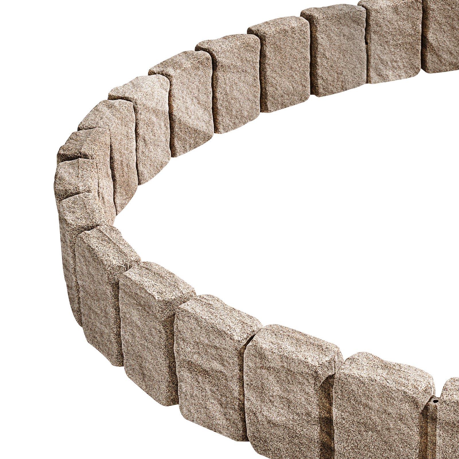 VEVOR Borde de Piedra Artificial para Jardín 120x10x23 cm, 4 Piezas de Borde de Césped Realista Flexible del Tamaño de un Ladrillo con Púas de Anclaje, para Caminos de Acceso y Pasarelas, Beige