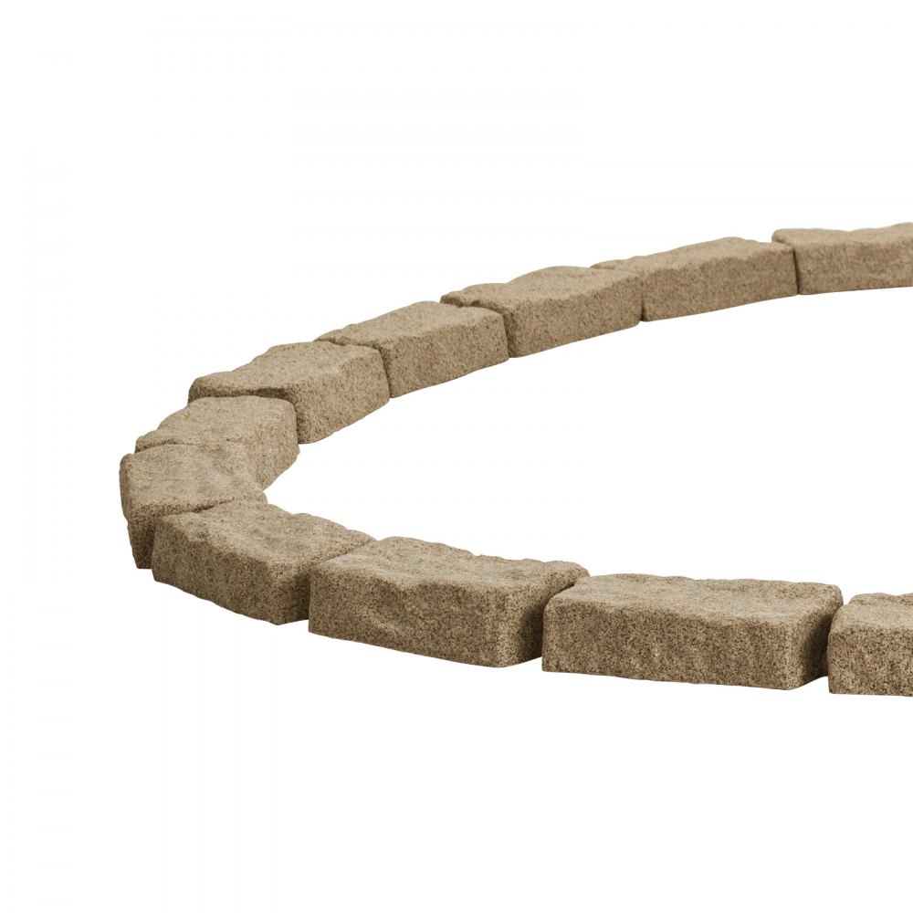 VEVOR Borde de Piedra Artificial para Jardín 1180 x 95 x 57 mm, 4 PCS Borde de Césped Realista Flexible del Tamaño de un Ladrillo con Púas de Anclaje, para Caminos de Acceso y Pasarelas, Beige