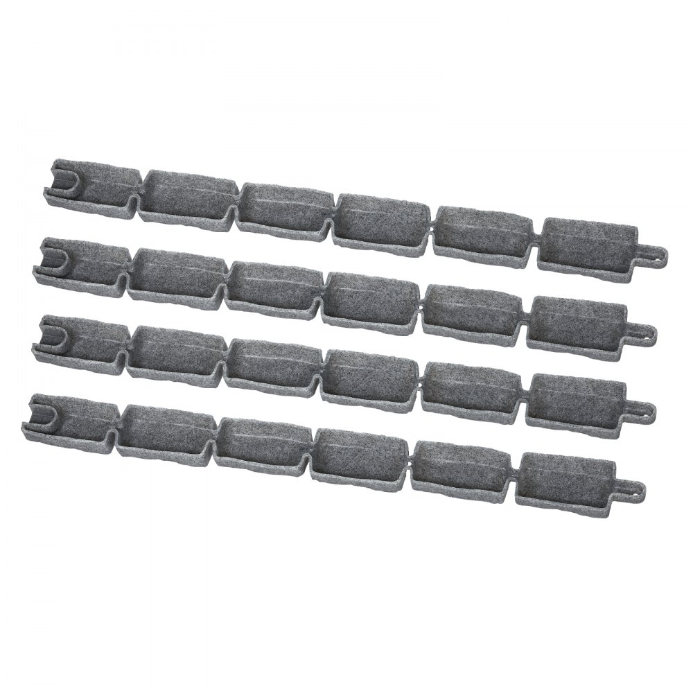 VEVOR Lawn Edging in Stone Look, 1180x95x57 mm Realistic Lawn Edging, Flexible Brick-Size Bed Edging with Anchoring Spikes, Bed Border for Driveways, Walkways, Set of 4, Gray