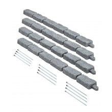 VEVOR Borde de Piedra Artificial para Jardín 1180 x 95 x 57 mm, 4 PCS Borde de Césped Realista Flexible del Tamaño de un Ladrillo con Púas de Anclaje, para Caminos de Acceso y Pasarelas, Gris