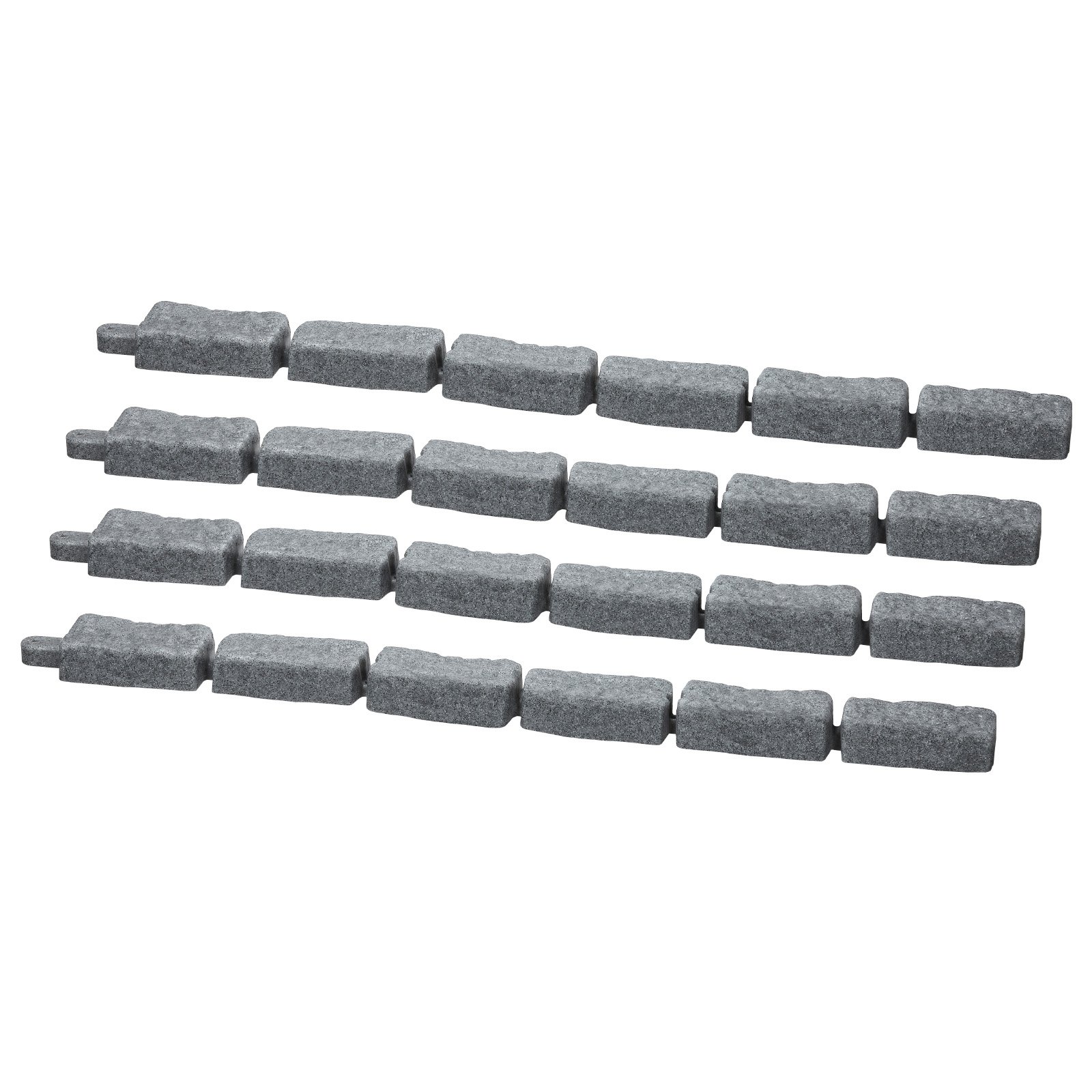 VEVOR Lawn Edging in Stone Look, 1180x95x57 mm Realistic Lawn Edging, Flexible Brick-Size Bed Edging with Anchoring Spikes, Bed Border for Driveways, Walkways, Set of 4, Gray