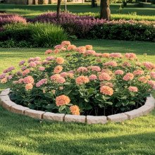 VEVOR 4 Piezas Borde de Piedra Artificial de Jardín 1180 x 95 x 57 mm, Marrón