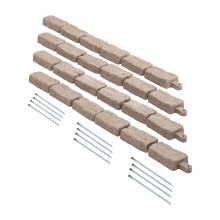 VEVOR 4 Piezas Borde de Piedra Artificial de Jardín 1180 x 95 x 57 mm, Marrón