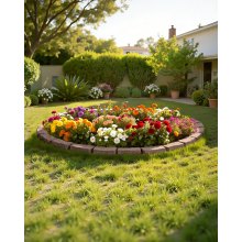 VEVOR Borde de Piedra Artificial para Jardín 1180 x 95 x 57 mm, 4 PCS Borde de Césped Realista Flexible del Tamaño de un Ladrillo con Púas de Anclaje, para Caminos de Acceso y Pasarelas, Marrón