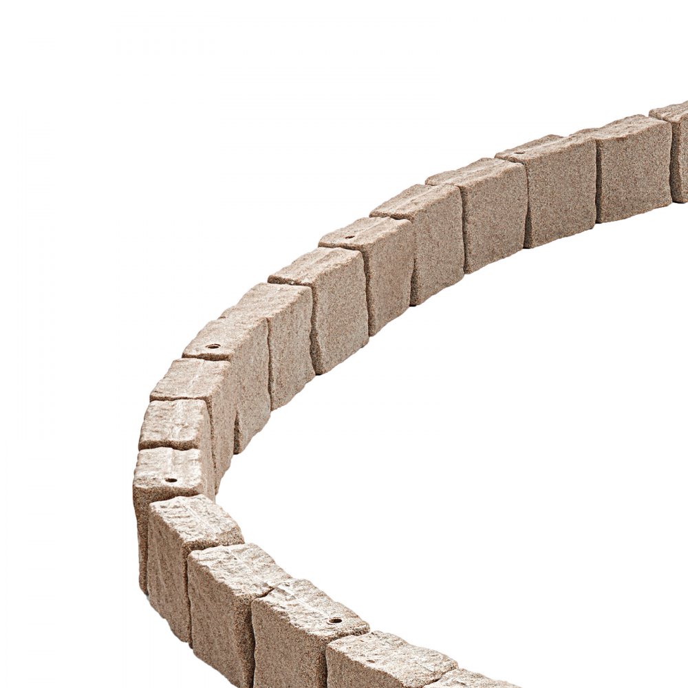 VEVOR Borde de Piedra Artificial para Jardín 1190 x 100 x 155 mm, 4 PCS Borde de Césped Realista Flexible del Tamaño de un Ladrillo con Púas de Anclaje, para Caminos de Acceso y Pasarelas, Beige