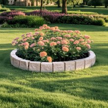 VEVOR 4 Piezas Borde de Piedra Artificial de Jardín 1190 x 100 x 155 mm, Beige
