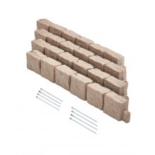 VEVOR 4 Piezas Borde de Piedra Artificial de Jardín 1190 x 100 x 155 mm, Beige