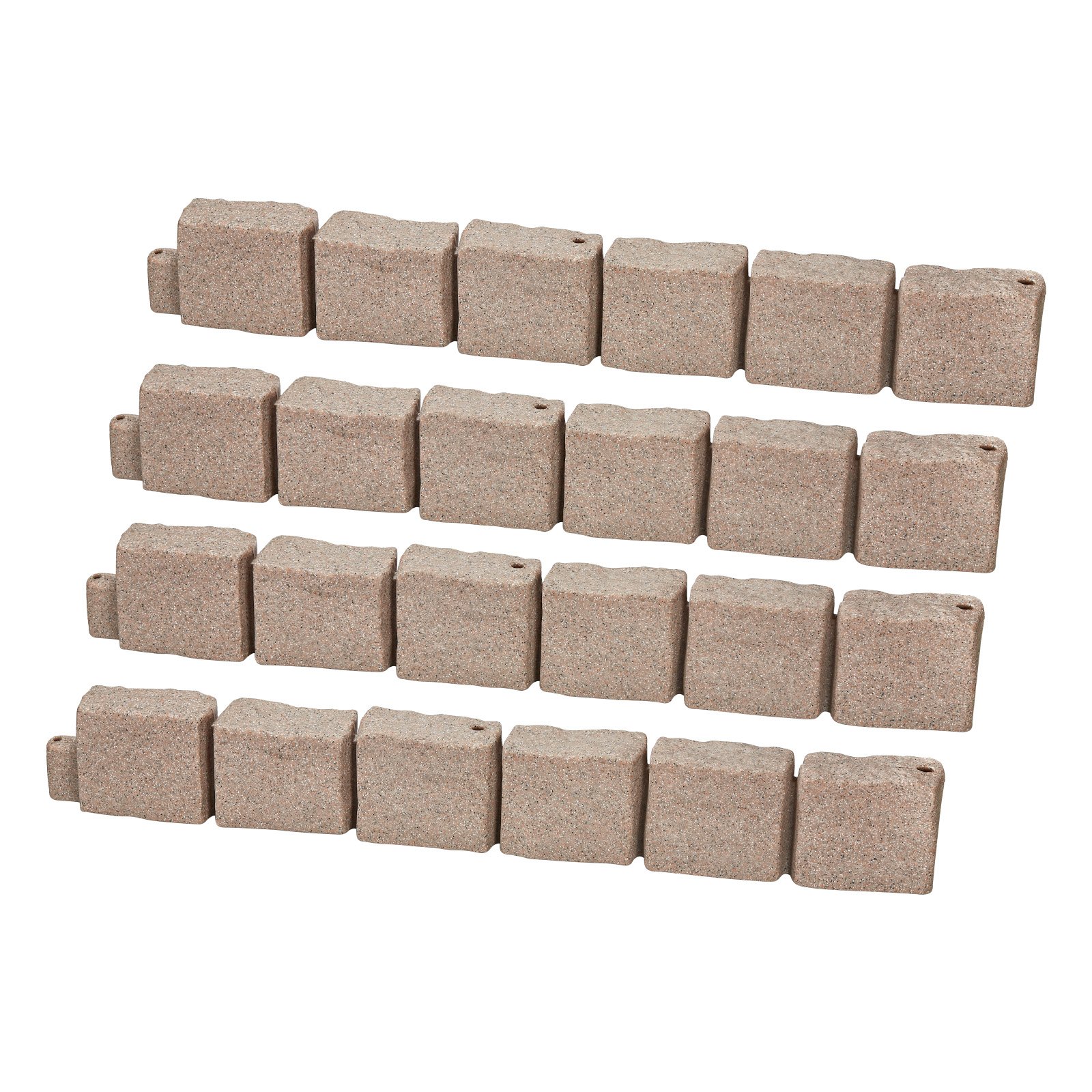 VEVOR Lawn Edging in Stone Look, Set of 4, 1190x100x155 mm, Realistic Lawn Edging, Brick-Size Bed Border with Anchoring Spikes, Bed Edging for Driveways, Walkways, Beige