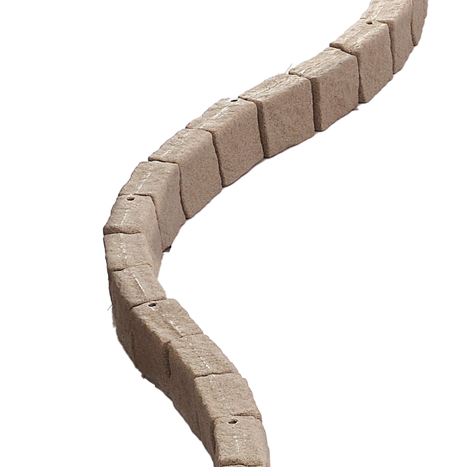 VEVOR Borde de Piedra Artificial para Jardín 1190 x 100 x 155 mm, 4 PCS Borde de Césped Realista Flexible del Tamaño de un Ladrillo con Púas de Anclaje, para Caminos de Acceso y Pasarelas, Beige