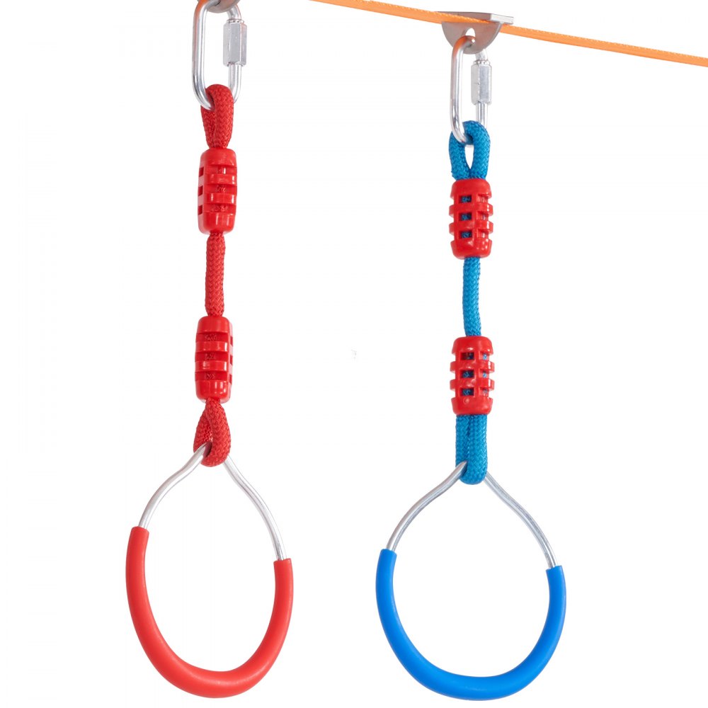VEVOR Ninja Course para niños Slackline y kit de carrera de obstáculos 2x17m Carga 500lbs 12 obstáculos Equipo de juego al aire libre con red de escalada Monkey Bar para jardín patio trasero