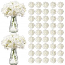 VEVOR Flores Artificiales, 105 Hortensias Artificiales de Seda Blanca de Aspecto Real a Granel, Artificiales Blancas con Tallos para Ramos de Boda, Centros de Mesa y Decoración de Mesas de Fiesta