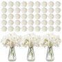 VEVOR Flores Artificiales, 305 Hortensias Artificiales de Seda Blanca de Aspecto Real a Granel, Artificiales Blancas con Tallos para Ramos de Boda, Centros de Mesa y Decoración de Mesas de Fiesta