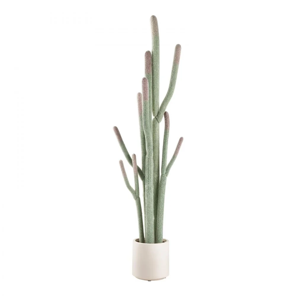 VEVOR Cactus Artificial 17,8 x 152,4 cm, Planta Artificial EVA con Maceta, con Textura 3D, EVA Resistente al Sol, Espinas Suaves, Maceta y Piedras Decorativas para Salón, Entrada, Oficina y Tienda