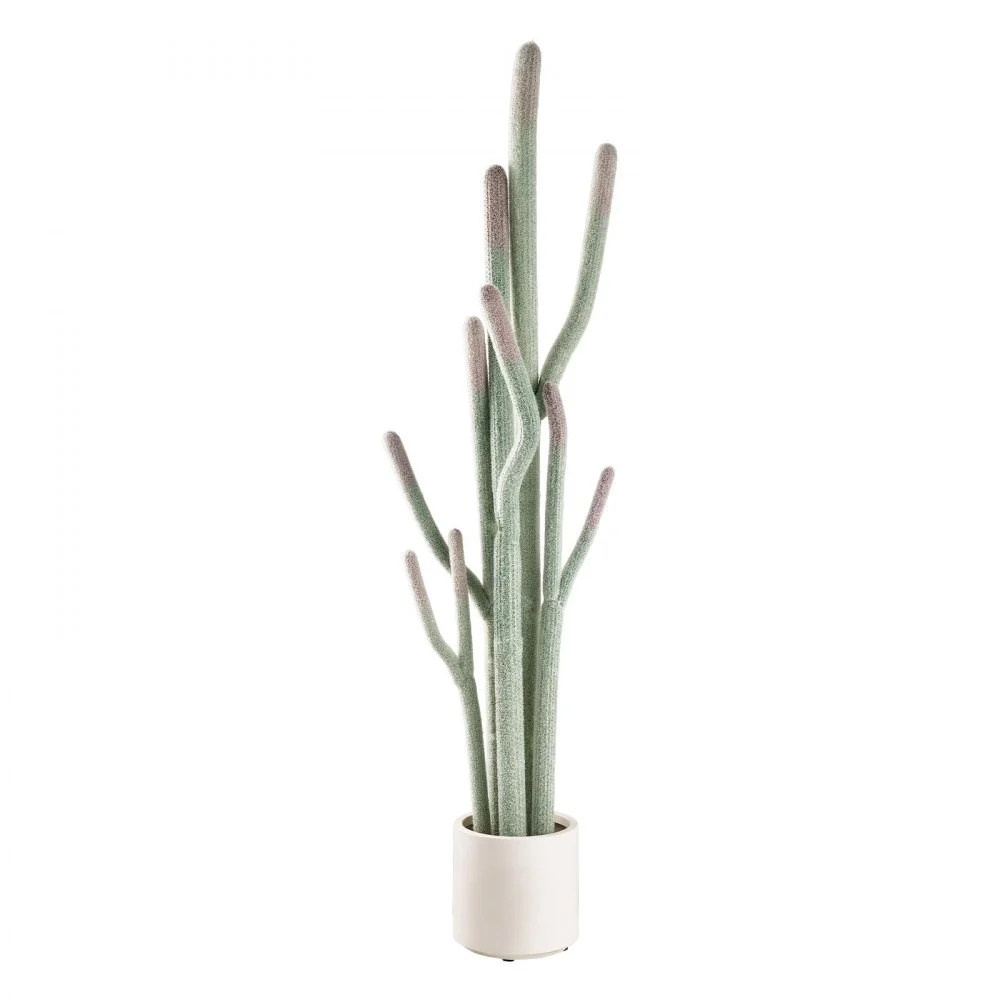 VEVOR Cactus Artificial 17,8 x 152,4 cm, Planta Artificial EVA con Maceta, con Textura 3D, EVA Resistente al Sol, Espinas Suaves, Maceta y Piedras Decorativas para Salón, Entrada, Oficina y Tienda