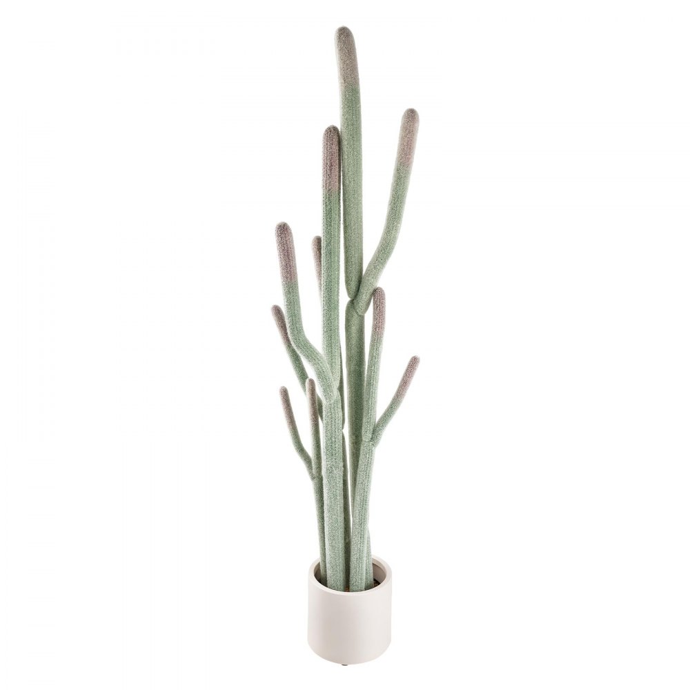 VEVOR Cactus Artificial 17,8 x 152,4 cm, Planta Artificial EVA con Maceta, con Textura 3D, EVA Resistente al Sol, Espinas Suaves, Maceta y Piedras Decorativas para Salón, Entrada, Oficina y Tienda