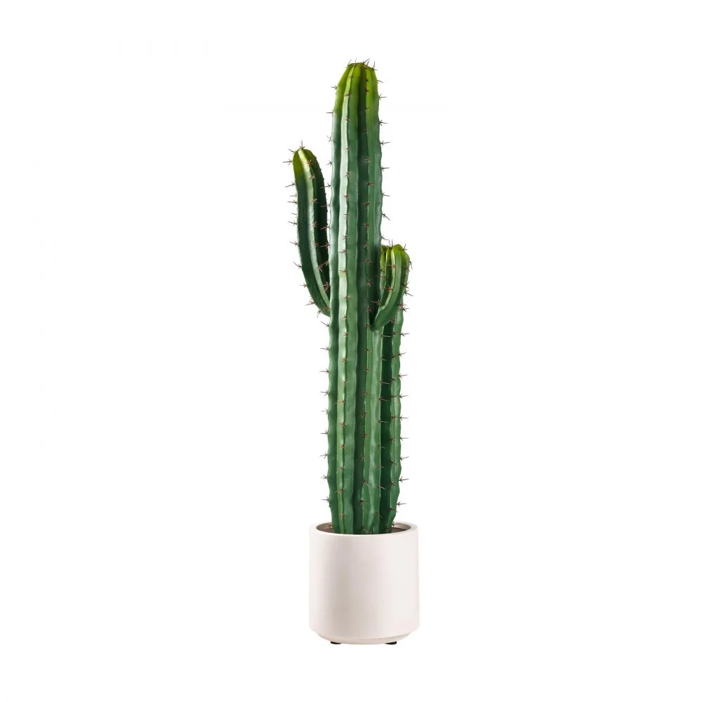 VEVOR Cactus Artificial de 22,9 x 91,4 cm, Planta Artificial con Maceta de PP, con Textura 3D, Tonos Verdes Degradados, HDPE Resistente al Sol y Espinas Realistas para Salón, Entrada, Oficina y Tienda