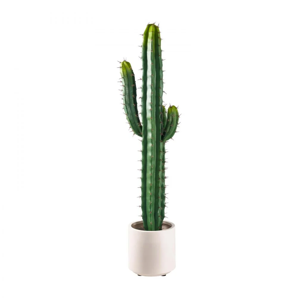 VEVOR Cactus Artificial de 22,9 x 91,4 cm, Planta Artificial con Maceta de PP, con Textura 3D, Tonos Verdes Degradados, HDPE Resistente al Sol y Espinas Realistas para Salón, Entrada, Oficina y Tienda