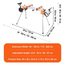 VEVOR Soporte para Sierra Ingletadora Ancho 112-265 cm con Soportes de Montaje