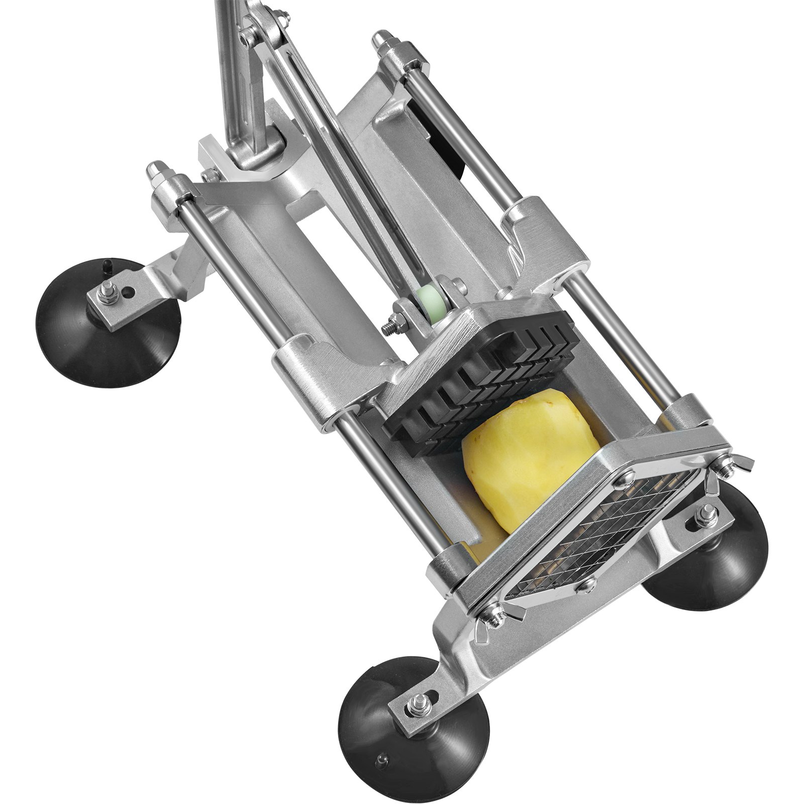 VEVOR Cortador Manual Profesional de Patatas Fritas Cortador de Verduras Multifunción Cuerpo de Aluminio 2 Cuchillas de Acero Inoxidable 12,7 mm y 9,5 mm Cortar Patatas Frutas en Palitos para Cocina
