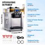 VEVOR Commercial Soft Serve Ice Cream Machine 2350W Countertop Soft Serve Ice Cream Machine 22-30L/hr. Desktop Soft Serve Ice Cream Machine, 3 Flavors with LCD Display, Ice Cream Machine, Food Ice Cream Machine
